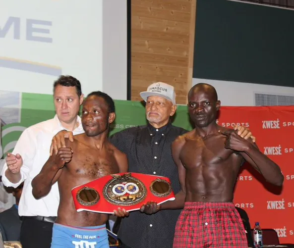 Legacy Boxing in the corner at a championship weigh-in