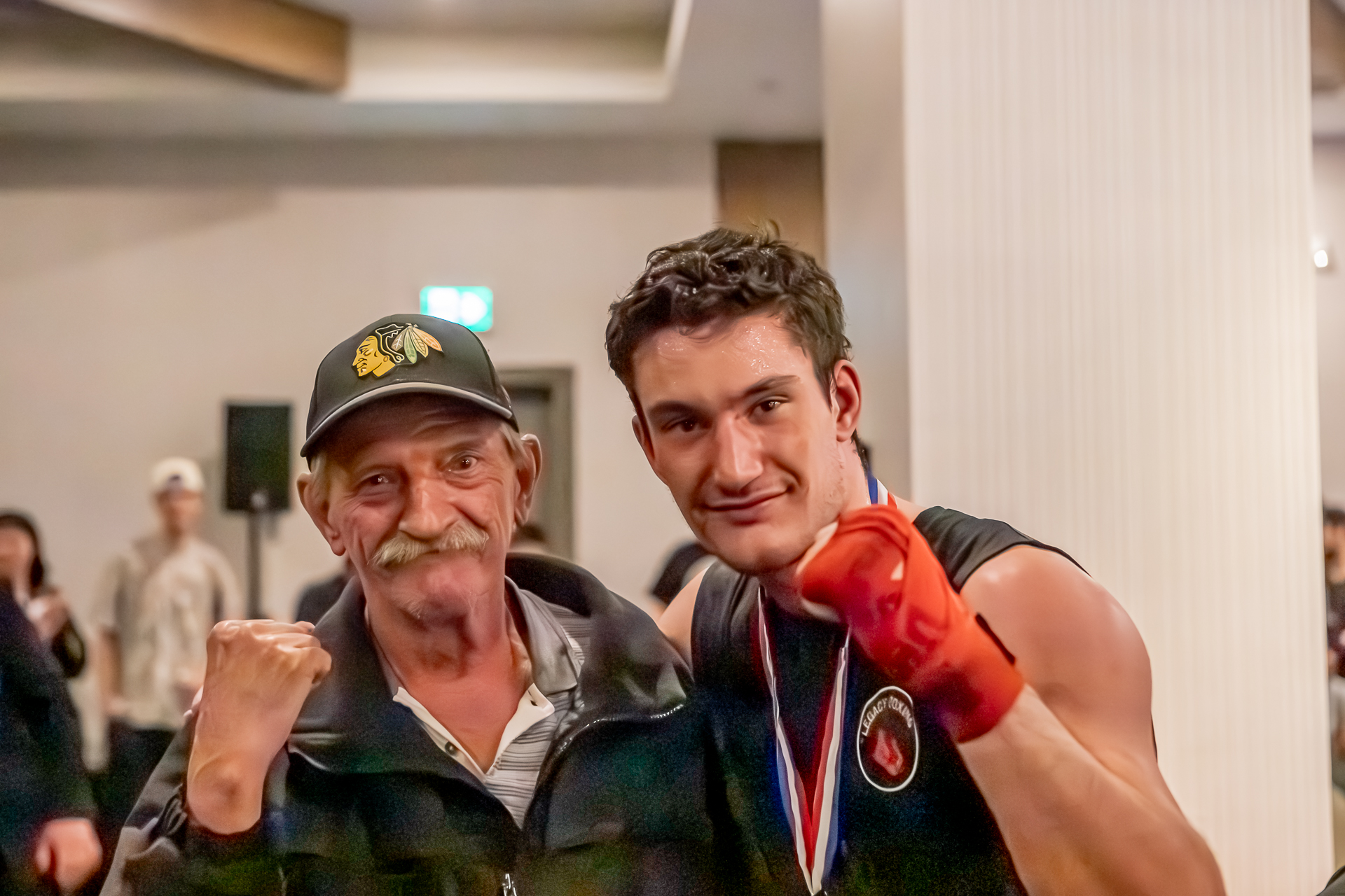 Legacy Boxing athlete celebrating after competition
